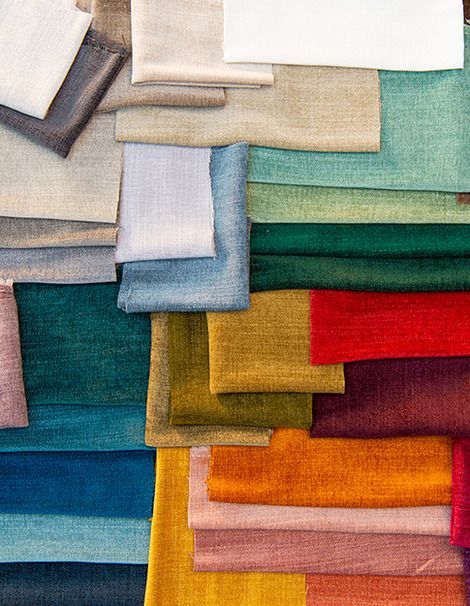 Auswahl von Thermostoffen in verschiedenen Farben